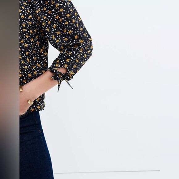 Madewell Silk Off-the-Shoulder Top in Falling Leaves Womens Size XXS - Picture 2 of 8